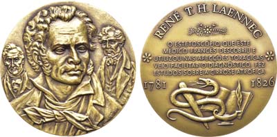 Лот №419,  Португалия. Медаль. Рене Лаэннек.
