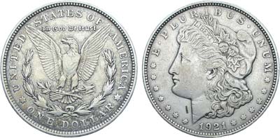 Лот №442,  США. 1 доллар 1921 года.