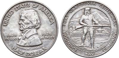 Лот №443,  США. 1/2 доллара (50 центов) 1925 года. В память 100-летия Форта Ванкувера.