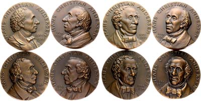 Лот №454,  Финляндия. Набор медалей 1976 года. В память 100-летия со дня смерти Ганса Христиана Андерсена.