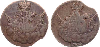 Лот №686, 1 копейка 1755 года. Без букв.