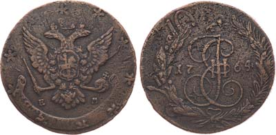 Лот №743, 5 копеек 1764 года. ЕМ. Перечекан.