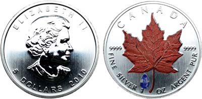 Лот №229,  Канада. 5 долларов 2010 года. Кленовый лист.