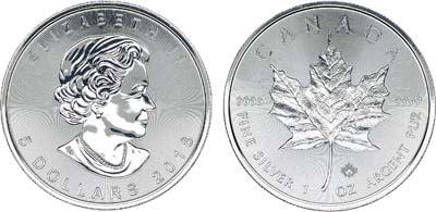 Лот №237,  Канада. 5 долларов 2018 года. Кленовый лист.