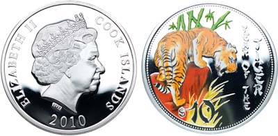 Лот №298,  Острова Кука. Королева Елизавета II. 10 долларов 2010 года. Серия 