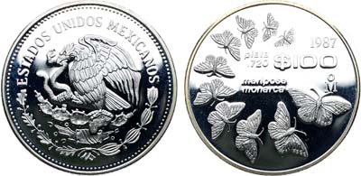 Лот №315,  Мексика. 100 песо 1987 года. Серия 