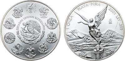 Лот №321,  Мексика. 1 унция 2001 года.