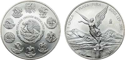 Лот №325,  Мексика. 1 унция 2005 года.