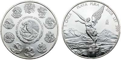 Лот №328,  Мексика. 1 унция 2008 года.