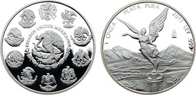 Лот №331,  Мексика. 1 унция 2011 года.