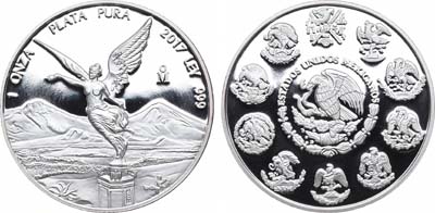 Лот №336,  Мексика. 1 унция 2017 года. Богиня Ника.