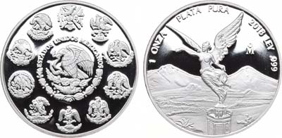 Лот №340,  Мексика. 1 унция 2018 года. Богиня Ника.