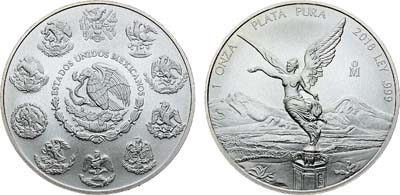 Лот №341,  Мексика. 1 унция 2018 года.