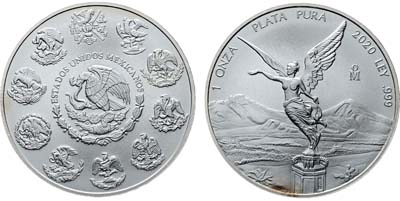 Лот №344,  Мексика. 1 унция 2019 года. Богиня Ника.