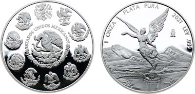 Лот №346,  Мексика. 1 унция 2021 года.