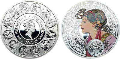 Лот №368,  Ниуэ. Королева Елизавета II. 1 доллар 2011 года. Знаки зодиака. Стрелец.