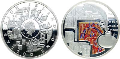 Лот №371,  Ниуэ. Королева Елизавета II. 1 доллар 2011 года. Важнейшие достижения человечества - Письменность.