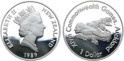 Лот №380,  Новая Зеландия. 1 доллар 1989 года. Серия 