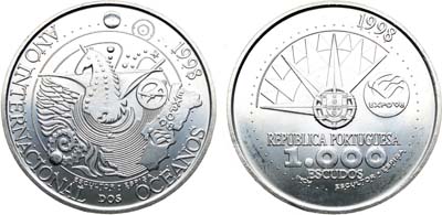 Лот №390,  Португалия. Республика. 1000 эскудо 1998 года. Международный год океанов на Экспо'98.