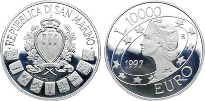 Лот №403,  Сан-Марино. Республика. 10000 лир 1997 года. Евро.