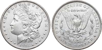 Лот №410,  США. 1 доллар 1904 года. MORGAN DOLLAR.