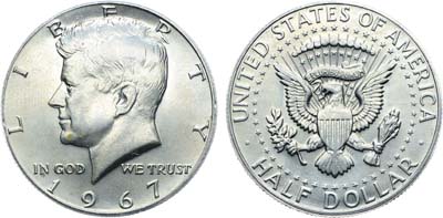 Лот №415,  США. 1/2 доллара (50 центов) 1967 года. Kennedy Half Dollar.