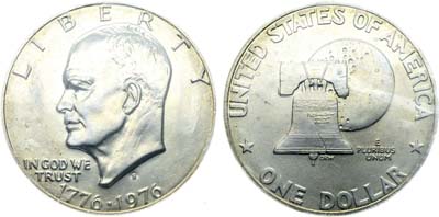 Лот №416,  США. 1 доллар 1976 года. 200 лет независимости США.