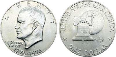 Лот №417,  США. 1 доллар 1976 года. 200 лет независимости США.