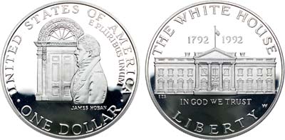 Лот №428,  США. 1 доллар 1992 года. 200 лет Белому дому.