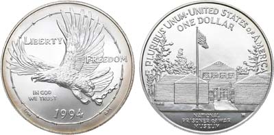Лот №432,  США. 1 доллар 1994 года. Национальный музей военнопленных.