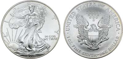 Лот №435,  США. 1 доллар 2001 года. Шагающая свобода.