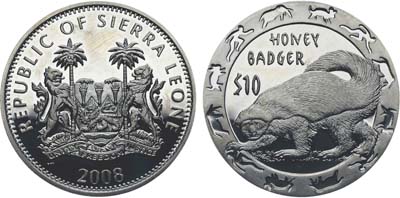 Лот №457,  Сьерра-Леоне. 10 долларов 2008 года. Серия 
