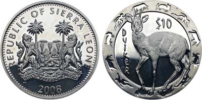 Лот №458,  Сьерра-Леоне. 10 долларов 2008 года. Серия 
