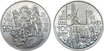 Лот №488,  Финляндия. Республика. 100 марок 1998 года. 100 лет со дня рождения Алвара Аалто.