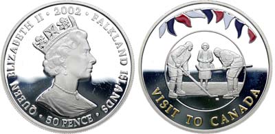 Лот №493,  Фолклендские острова. 50 пенсов 2002 года. Серия 