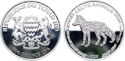 Лот №503,  Чад. Республика. 500 франков 2019 года. Кельтские животные - Лисица.