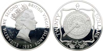 Лот №76,  Британские Виргинские острова. Королева Елизавета II. 20 долларов 1985 года. Серия 