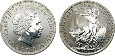 Лот №84,  Великобритания. Королева Елизавета II. 2 фунта 1998 года. Британия.