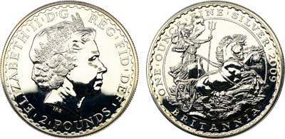 Лот №87,  Великобритания. Королева Елизавета II. 2 фунта 2009 года. Британия на биге.