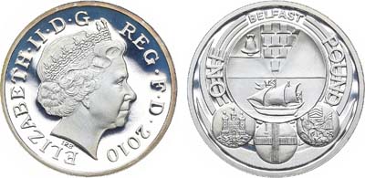 Лот №88,  Великобритания. Королева Елизавета II. 1 фунт 2010 года. Столицы регионов. Белфаст.