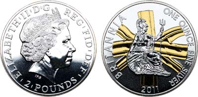 Лот №89,  Великобритания. Королева Елизавета II. 2 фунта 2011 года. Британия.