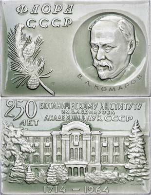 Лот №1359, Плакета 1965 года. 250 лет Ботаническому институту им. В.Л. Комарова Академии наук СССР.
