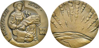 Лот №1489, Медаль 1990 года. 60 лет Мордовской АССР (1930-1990 гг).