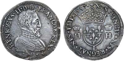 Лот №211,  Королевство Франция. Генрих II. Тестон 1547-1559 гг.