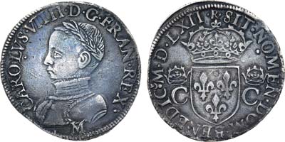 Лот №214,  Франция. Королевство. Король Карл IX. Тестон 1562 года.