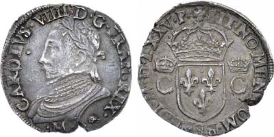 Лот №216,  Франция. Королевство. Король Карл IX. Тестон 1575 года.