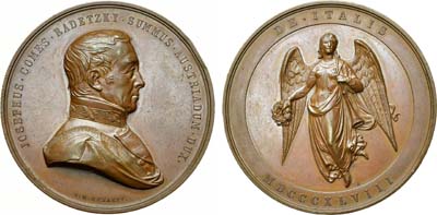Лот №224,  Австрия. Медаль 1848 года. В честь военачальника князя Иоганна Йозефа Радецкого (1766-1858). Итальянская компания 1848-1849 гг.