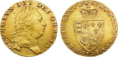 Лот №238,  Великобритания. Король Георг III. Гинея 1794 года.