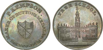 Лот №240,  Великобритания. Бирмингем. Токен 1/2 пенни (ND). Школа Кемпсона в Бирмингеме (Уорикшир).