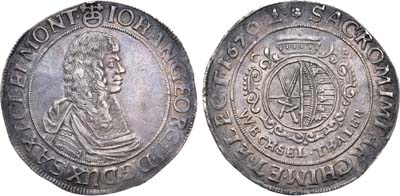 Лот №250,  Германия. Курфюршество Саксония. Курфюрст Иоганн Георг II. Талер 1670 года.